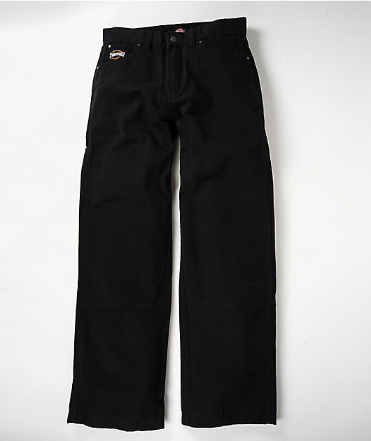 Dickies x Thrasher Double Knee Black Work Pants | Zumiez