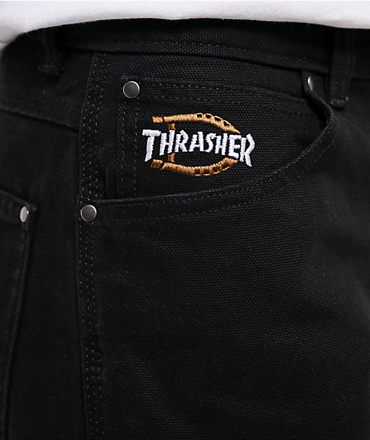 Dickies x Thrasher Double Knee Black Work Pants | Zumiez