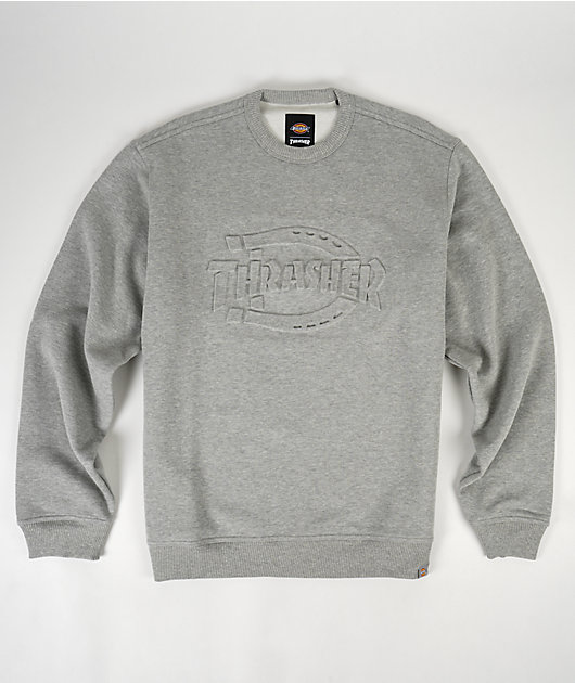 Dickies x Thrasher Grey Crewneck Sweatshirt | Zumiez