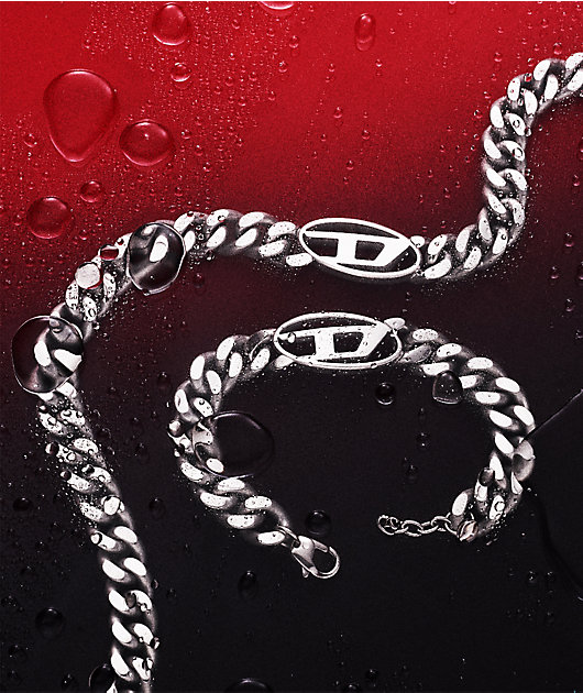 Diesel Emblem Silver Bracelet | Zumiez
