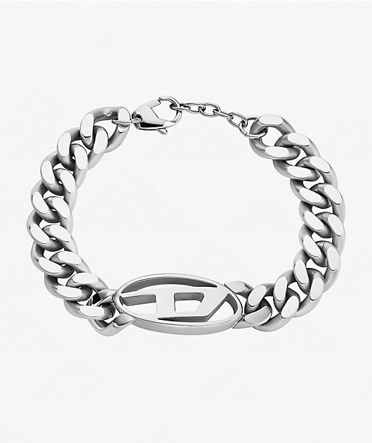 Diesel Emblem Silver Bracelet | Zumiez