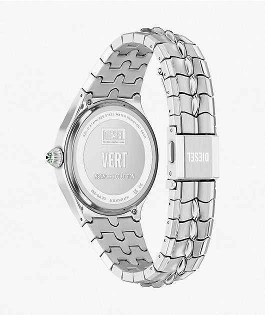 Diesel Vert Silver & Green Analog Watch