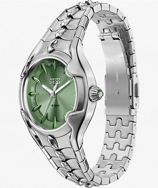 Diesel Vert Silver & Green Analog Watch | Zumiez