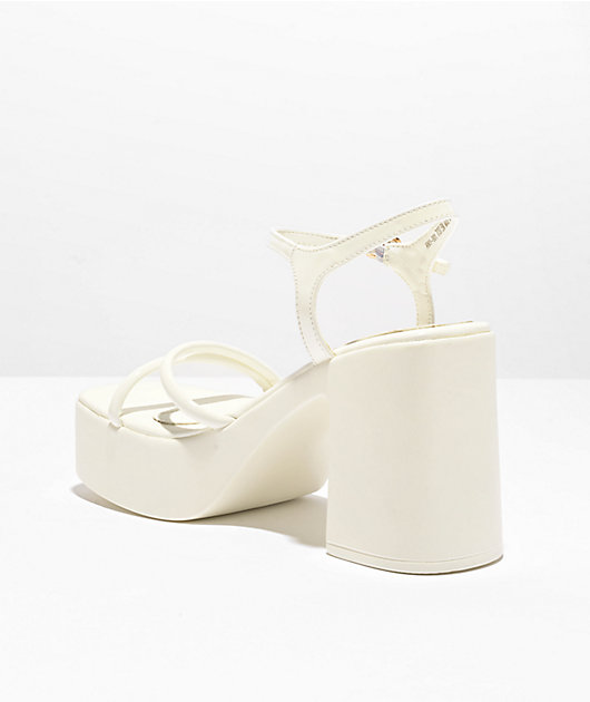 Dirty Laundry Avianna Patent White Platform Strap Sandals