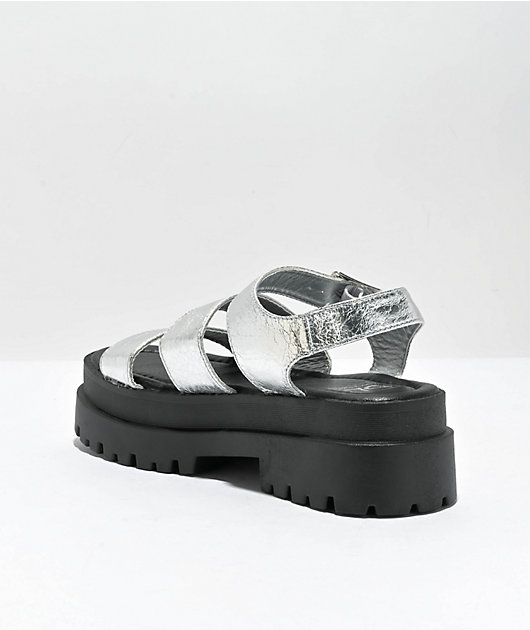 Black Crystal Flat Black Tie Up Sandals | Bella Belle