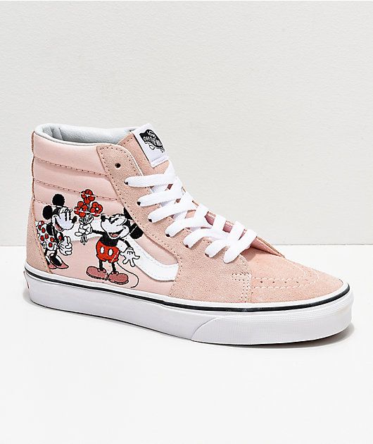 Disney by Vans Sk8-HI Mickey \u0026 Minnie zapatos skate en rosa | Zumiez
