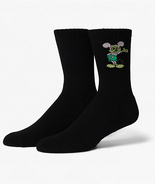 Disney x HUF Mickey Mouse Greetings Black Crew Socks