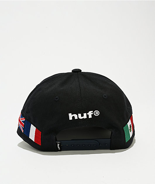 Disney x HUF Mickey Mouse World Tour Navy Snapback Hat | Zumiez
