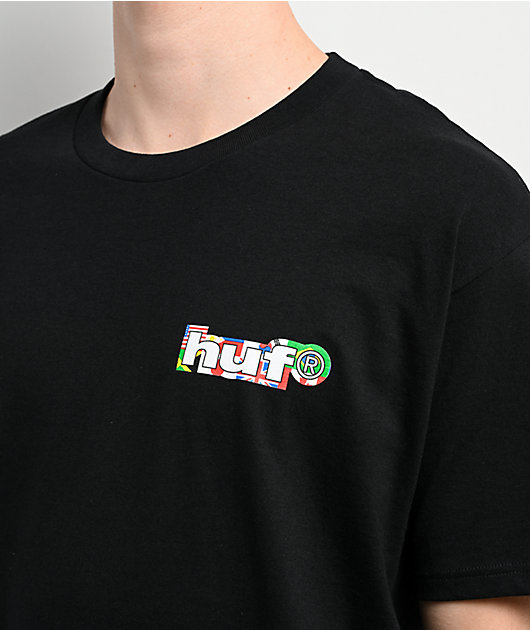 Disney x HUF Mickey Mouse Worldwide Tour Black T-Shirt | Zumiez