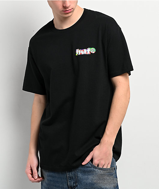 Disney x HUF Mickey Mouse Worldwide Tour Black T-Shirt | Zumiez