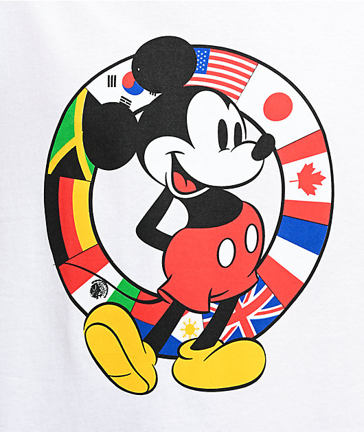Disney x HUF Mickey Mouse Worldwide White T-Shirt | Zumiez