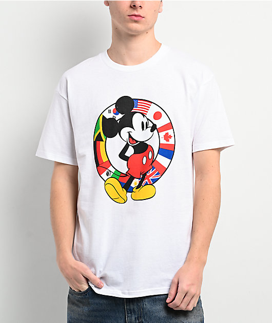 Disney x HUF Mickey Mouse Worldwide White T-Shirt | Zumiez