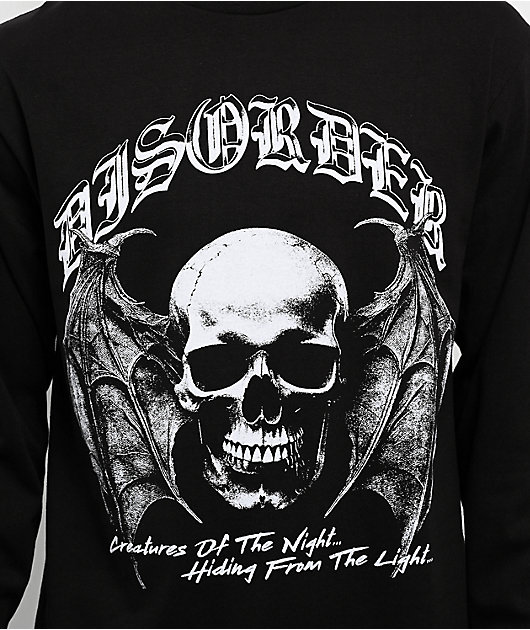 Disorder Skull N Wings Black Long Sleeve T-Shirt | Zumiez