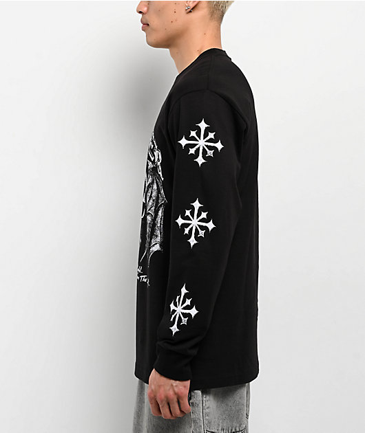 Disorder Skull N Wings Black Long Sleeve T-Shirt | Zumiez
