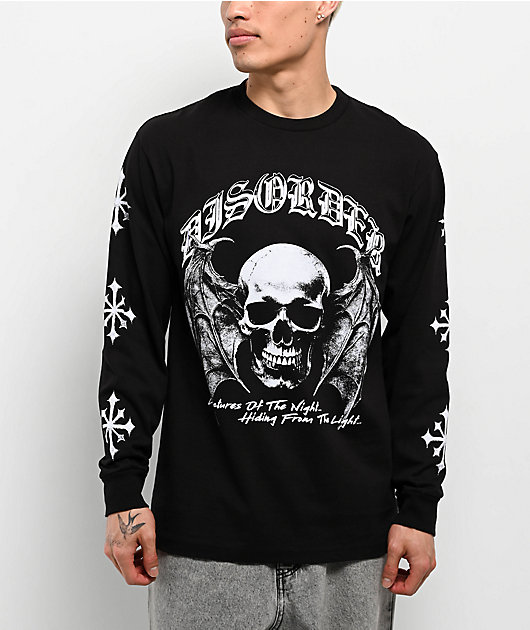 Disorder Skull N Wings Black Long Sleeve T-Shirt | Zumiez