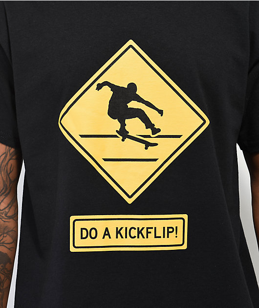 Do A Kickflip! Sign Black T-Shirt | Zumiez