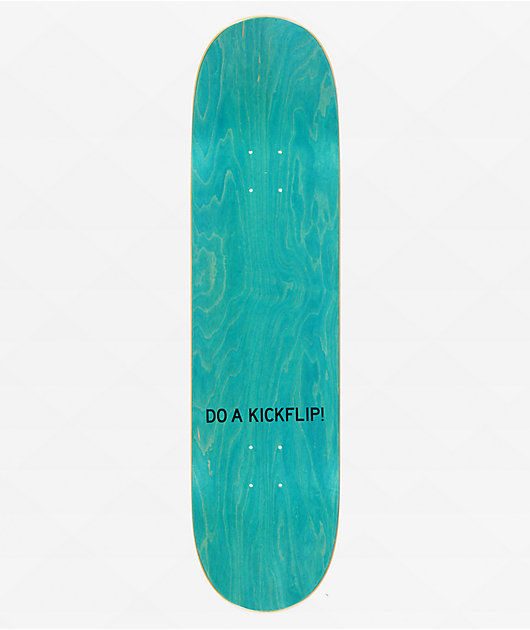 Do A Kickflip White 8.25" Skateboard Deck