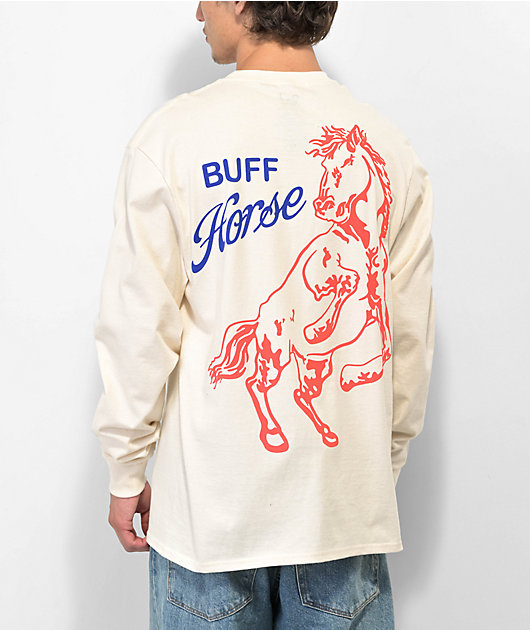 Donut Buff Horse Natural Long Sleeve TShirt