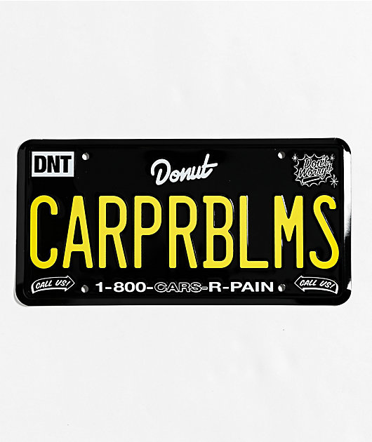 Donut CARPRBLMS Black License Plate | Zumiez