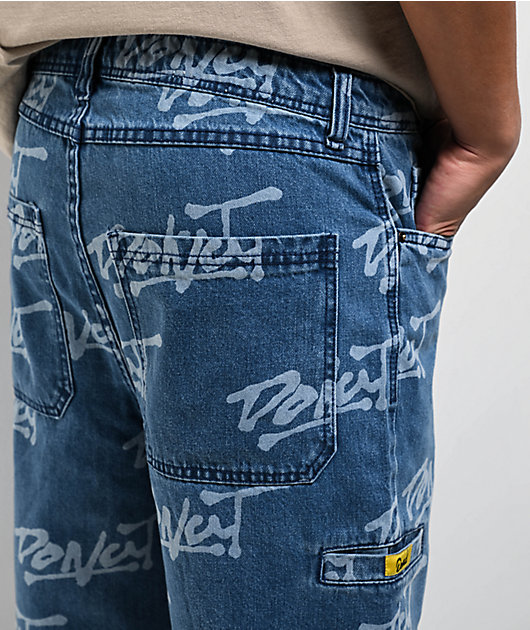 パンツ DaydreamCottonJapanFlare blue Denim OVY Nike SB Loose Double Knee Denim Skate Pants Diffused Blue - White