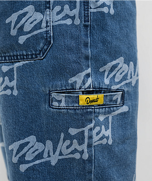 Donut Logo Blue Wash Denim Shorts | Zumiez