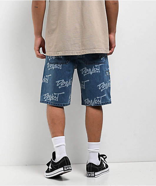 Donut Logo Blue Wash Denim Shorts | Zumiez