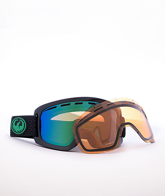 Dragon D1 OTG Split Luma Green Snowboard Goggles