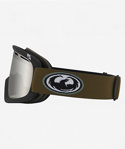 Dragon D1 Old Skool Olive & Silver Ion Snowboard Goggles | Zumiez