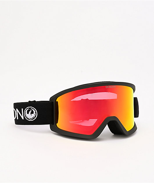 Dragon DX3 OTG Black & Red Ion Snowboard Goggles | Zumiez