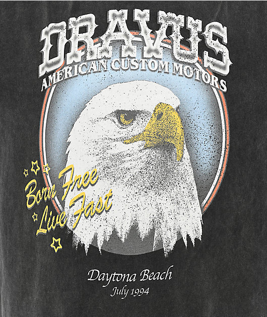 Dravus Americana Vintage Black Long Sleeve T-Shirt