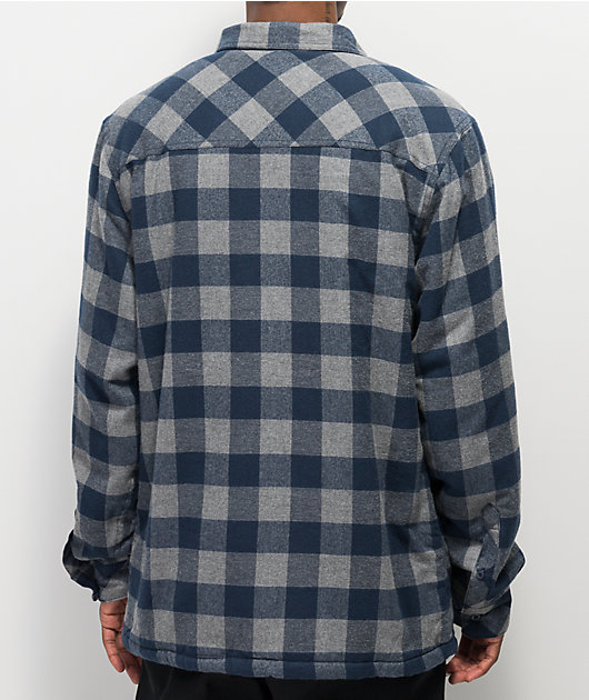 Dravus Blue & Grey Sherpa Flannel Shirt