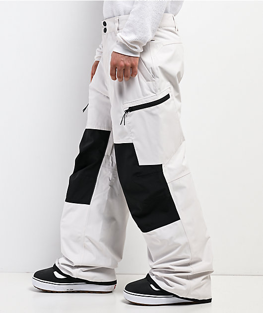 Dravus Cypress White & Black 15K Cargo Snowboard Pants | Zumiez