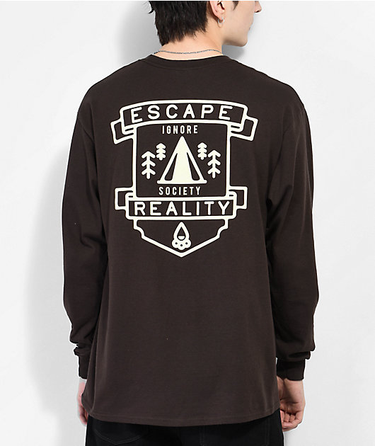 Dravus Escape Reality Brown Long Sleeve T-Shirt