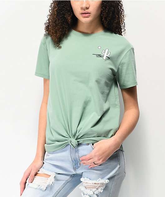 Dravus Joane Desert Green Knot Front T-Shirt
