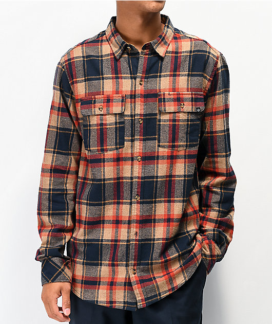 Dravus Jubal Navy & Tobacco Flannel Shirt | Zumiez