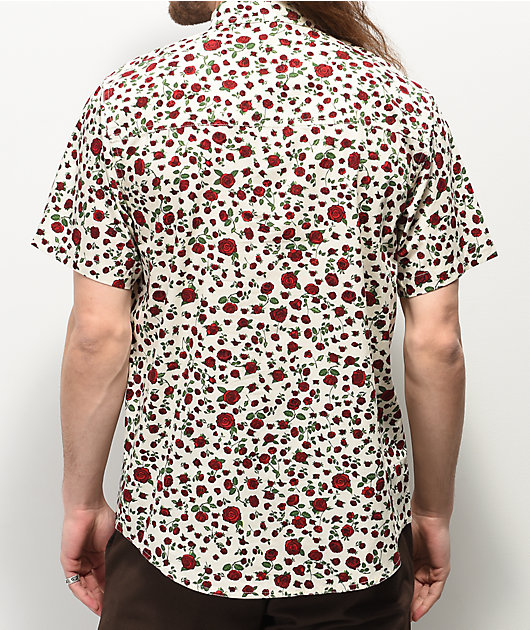Dravus Landon White Woven Short Sleeve Button Up Shirt