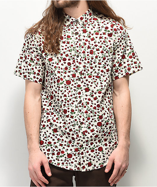 Dravus Landon White Woven Short Sleeve Button Up Shirt