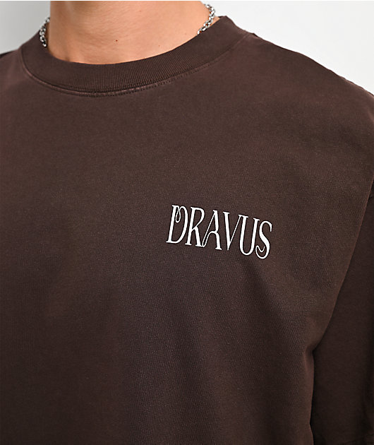 Dravus Linear Flora Vintage Brown T-Shirt