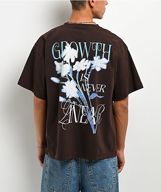 Dravus Linear Flora Vintage Brown T-Shirt