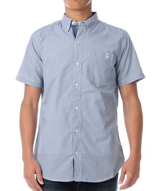 light blue short sleeve button up shirt