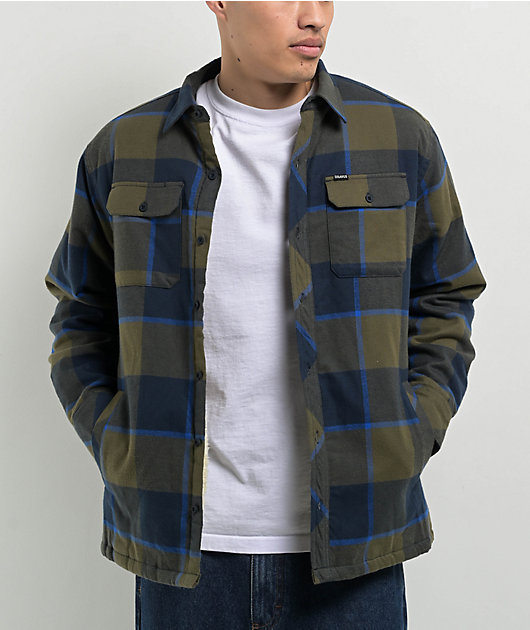 Dravus Navy Flannel Sherpa Jacket