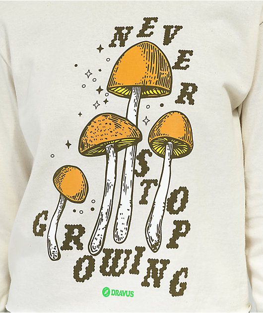 Dravus Never Stop Growing Natural Long Sleeve Crop T-Shirt