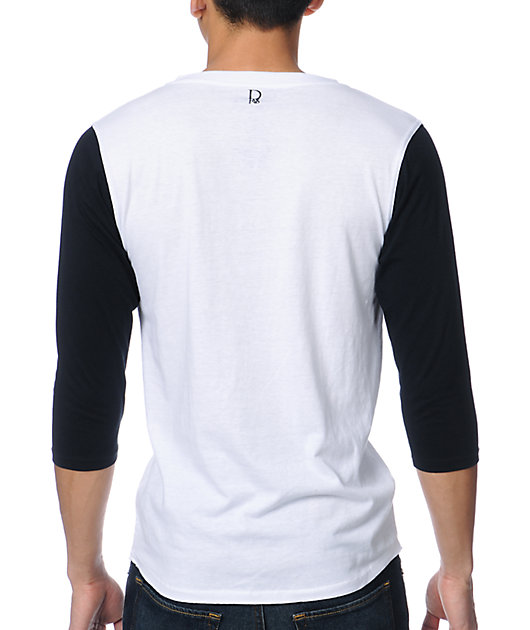 Dravus Pickpocket White & Black Henley Baseball T-Shirt