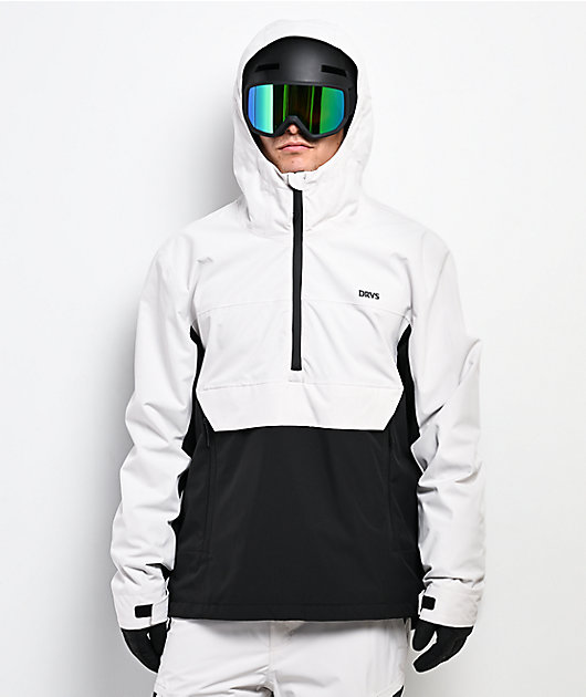 Dravus Pine Ridge White & Black 15K Anorak Snowboard Jacket | Zumiez