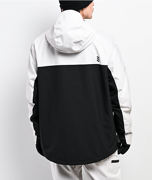 Dravus Pine Ridge White & Black 15K Anorak Snowboard Jacket | Zumiez