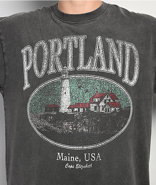 Dravus Portland Maine Grey Wash T-Shirt