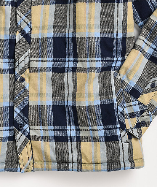 Dravus Sherpa Blue & Tan Flannel Shirt