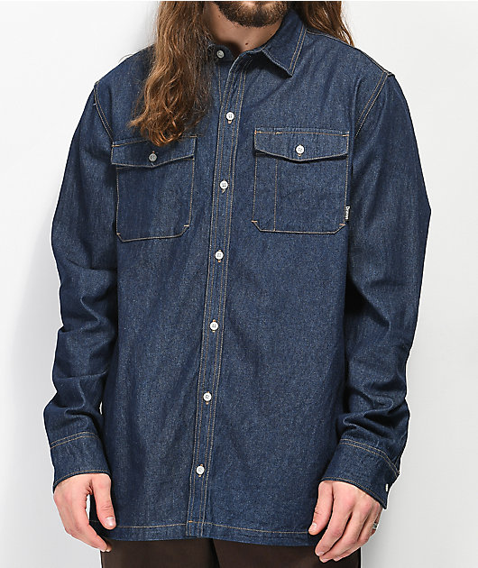 Dravus Trades Dark Denim Long Sleeve Shirt Zumiez