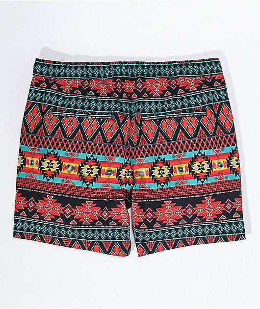 Dravus Venue Black, Red & Orange Shorts