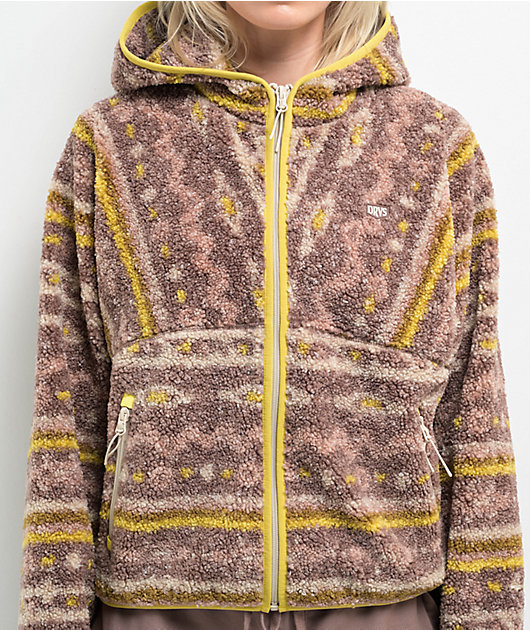 Dravus Vista Brown Sherpa Hoodie | Zumiez